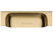 Heritage Brass Cabinet Drawer Pull Handle (76mm/96mm OR 152mm/178mm C/C), Satin Brass - C2766-SB