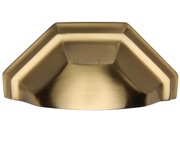 Heritage Brass Cabinet Drawer Pull Handle (89mm C/C), Satin Brass - C2768-SB