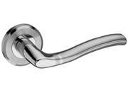 Access Hardware Wave Dual Finish Bevelled Edge Polished & Satin Stainless Steel Door Handles - C30 (sold in pairs)