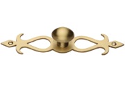 Heritage Brass Oval Cabinet Knob On Backplate, Satin Brass - C3072-SB