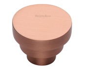 Heritage Brass Round Stepped Cabinet Knob (32mm OR 38mm), Satin Rose Gold - C3624-SRG