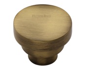 Heritage Brass Round Stepped Cabinet Knob (32mm OR 38mm), Antique Brass - C3624-AT