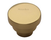 Heritage Brass Round Stepped Cabinet Knob (32mm OR 38mm), Polished Brass - C3624-PB