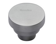 Heritage Brass Round Stepped Cabinet Knob (32mm OR 38mm), Satin Chrome - C3624-SC