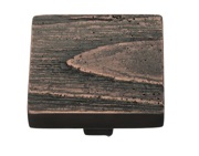 Heritage Brass Fossil Range Square Pine Cabinet Knob (32mm x 32mm OR 38mm x 38mm), Aged Copper - C3664-AC
