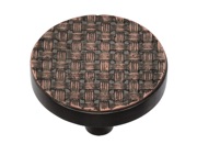 Heritage Brass Fossil Range Round Weave Cabinet Knob (32mm OR 38mm), Aged Copper - C3675-AC