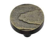 Heritage Brass Fossil Range Round Pine Cabinet Knob (32mm OR 38mm), Aged Brass - C3697-AB
