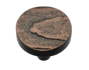 Heritage Brass Fossil Range Round Pine Cabinet Knob (32mm OR 38mm), Aged Copper - C3697-AC