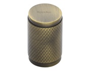 Heritage Brass Cylindrical Knurled Cabinet Knob, Antique Brass - C3840-AT