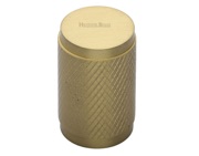 Heritage Brass Cylindrical Knurled Cabinet Knob, Satin Brass - C3840-SB