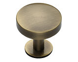 Heritage Brass Domed Disc Cabinet Knob With Rose (32mm OR 38mm), Antique Brass - C3878-AT