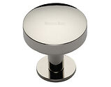 Heritage Brass Domed Disc Cabinet Knob With Rose (32mm OR 38mm), Polished Nickel - C3878-PNF