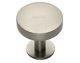 Heritage Brass Domed Disc Cabinet Knob With Rose (32mm OR 38mm), Satin Nickel - C3878-SN