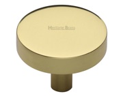 Heritage Brass Disc Cabinet Knob (32mm OR 38mm), Polished Brass - C3880-PB