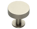 Heritage Brass Disc Knurled Design Cabinet Knob With Rose (32mm OR 38mm), Satin Nickel - C3882-SN