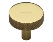 Heritage Brass Disc Knurled Cabinet Knob (32mm OR 38mm), Polished Brass - C3884-PB