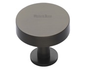 Heritage Brass Disc Cabinet Knob With Base (32mm OR 38mm), Matt Bronze - C3885-MB