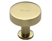 Heritage Brass Disc Cabinet Knob With Base (32mm OR 38mm), Polished Brass - C3885-PB
