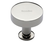 Heritage Brass Disc Cabinet Knob With Base (32mm OR 38mm), Polished Nickel - C3885-PNF