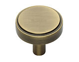 Heritage Brass Stepped Disc Cabinet Knob (32mm OR 38mm), Antique Brass - C3952-AT
