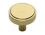 Heritage Brass Stepped Disc Cabinet Knob (32mm OR 38mm), Polished Brass - C3952-PB