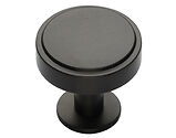 Heritage Brass Stepped Disc Cabinet Knob With Rose (32mm OR 38mm), Matt Bronze - C3954-MB