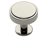Heritage Brass Stepped Disc Cabinet Knob With Rose (32mm OR 38mm), Polished Nickel - C3954-PNF