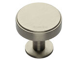 Heritage Brass Stepped Disc Cabinet Knob With Rose (32mm OR 38mm), Satin Nickel - C3954-SN