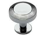 Heritage Brass Ridge Cabinet Knob With Rose (32mm OR 38mm), Polished Chrome - C3958-PC