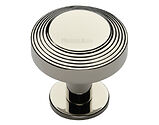 Heritage Brass Ridge Cabinet Knob With Rose (32mm OR 38mm), Polished Nickel - C3958-PNF