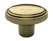 Heritage Brass Stepped Oval Cabinet Knob, Polished Brass - C3975-PB
