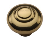 Heritage Brass Round Bead Design Cabinet Knob (32mm OR 38mm), Polished Brass - C3985-PB 