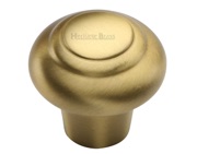 Heritage Brass Round Bead Design Cabinet Knob (32mm OR 38mm), Satin Brass - C3985-SB