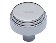 Heritage Brass Round Stepped Cabinet Knob (32mm OR 38mm), Polished Chrome - C3987-PC