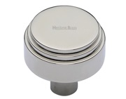 Heritage Brass Round Stepped Cabinet Knob (32mm OR 38mm), Polished Nickel - C3987-PNF