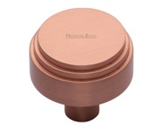 Heritage Brass Round Stepped Cabinet Knob (32mm OR 38mm), Satin Rose Gold - C3987-SRG