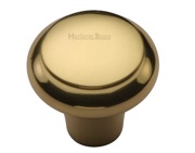Heritage Brass Edge Design Round Cabinet Knob (32mm OR 38mm), Polished Brass - C3990-PB 