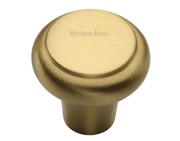 Heritage Brass Edge Design Round Cabinet Knob (32mm OR 38mm), Satin Brass - C3990-SB