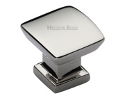 Heritage Brass Plinth Cabinet Knob With Base (25mm x 25mm OR 35mm x 35mm), Polished Nickel - C4382-PNF