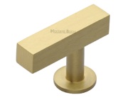 Heritage Brass Offset Square Cabinet Knob, Satin Brass - C4760.44-SB