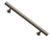 Heritage Brass Square Cabinet Pull Handle With Footings (Various Lengths), Antique Brass - C4760-AT