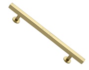 Heritage Brass Square Cabinet Pull Handle With Footings (Various Lengths), Polished Brass - C4760-PB