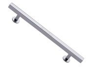 Heritage Brass Square Cabinet Pull Handle With Footings (Various Lengths), Polished Chrome - C4760-PC