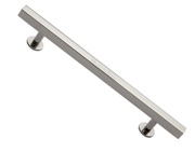 Heritage Brass Square Cabinet Pull Handle With Footings (Various Lengths), Polished Nickel - C4760-PNF