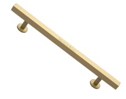 Heritage Brass Square Cabinet Pull Handle With Footings (Various Lengths), Satin Brass - C4760-SB