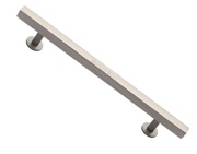 Heritage Brass Square Cabinet Pull Handle With Footings (Various Lengths), Satin Nickel - C4760-SN