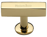 Heritage Brass Symmetrical Square Cabinet Knob (44mm x 11mm), Polished Brass - C4765-PB