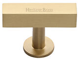 Heritage Brass Symmetrical Square Cabinet Knob (44mm x 11mm), Satin Brass - C4765-SB
