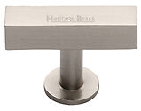 Heritage Brass Symmetrical Square Cabinet Knob (44mm x 11mm), Satin Nickel - C4765-SN