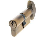 Atlantic UK AGB Euro Profile 5 Pin Cylinder Key & Turn (30mm/30mm OR 35mm/35mm), Matt Antique Brass - C620722525